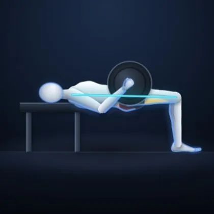 Animación del hip thrust con la línea del cuerpo