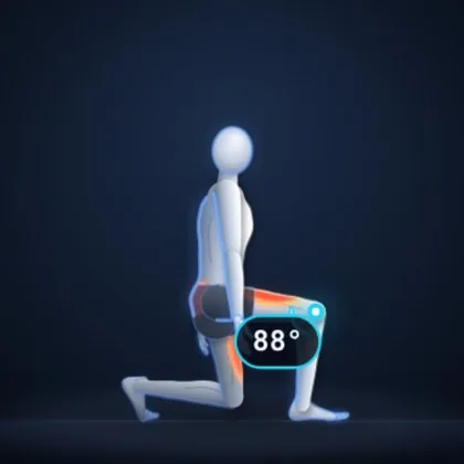 Animación de la zancada hacia atrás con el ángulo de la rodilla